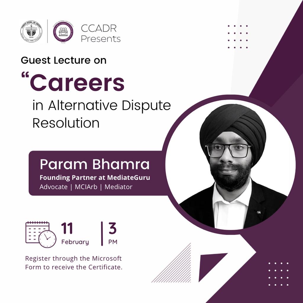 Guest Lecture on Careers in ADR - CCADR